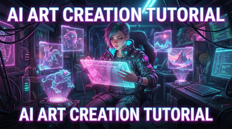 91网AI绘画视频教程：从零开始的霓虹视界 - www.42nk13.cn